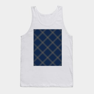 Gold Diamonds on Dark Royal Blue Tank Top